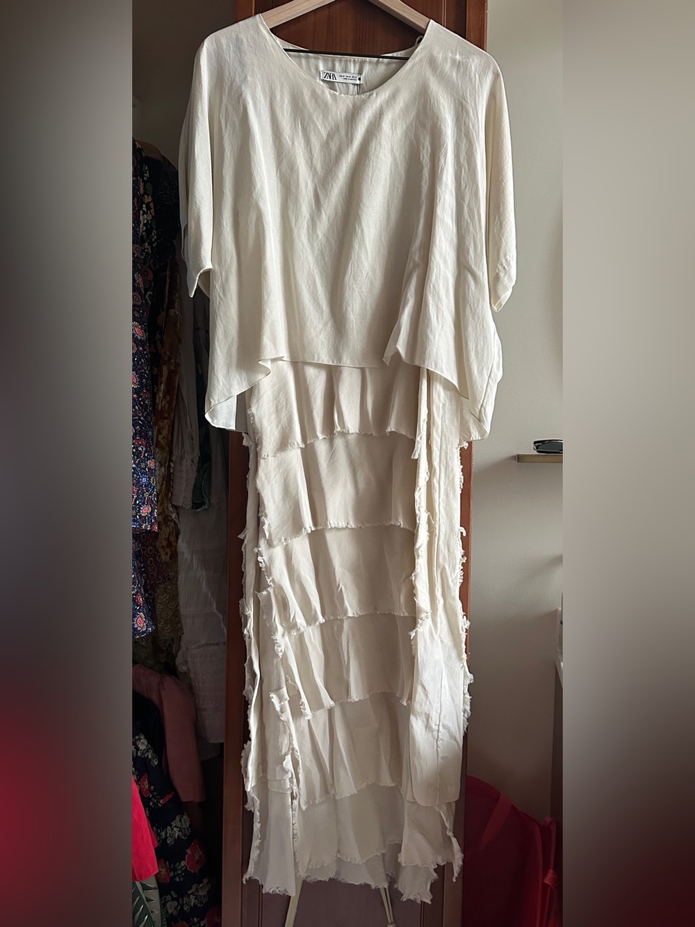 Zara Tiered Ruffle Maxi Dress XS NWT